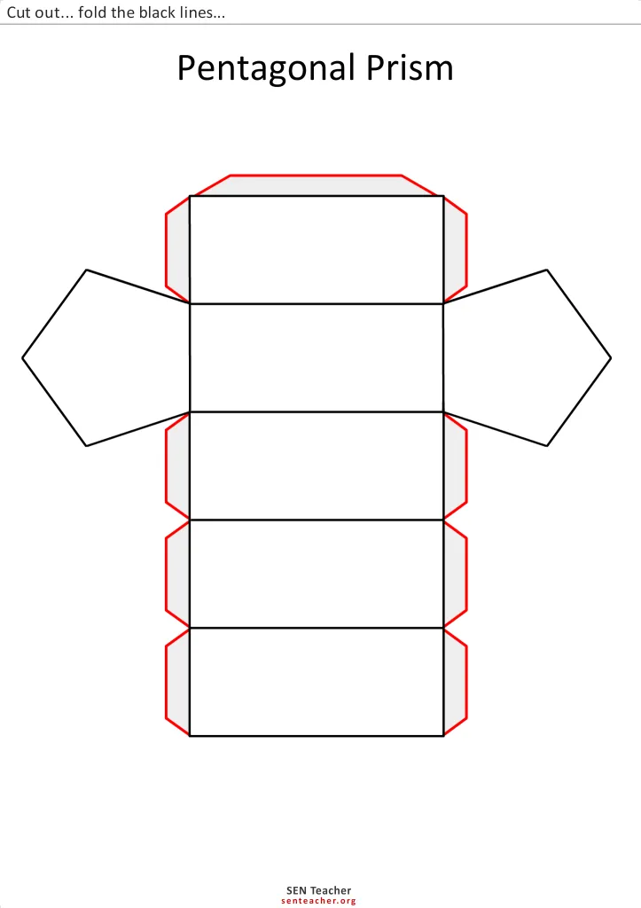 prisma pentagonal para recortar | Figuras geometricas para armar, Cuerpos  geometricos para armar, Figuras geometricas para recortar