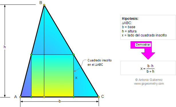 Problema de Geometria 69: Triangulo, Altura, Base, Cuadrado ...