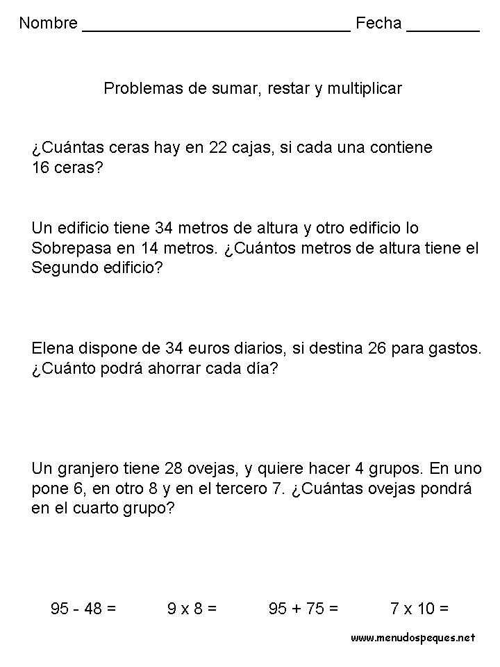 Problemas 27 - Sumas, Restas y Multiplicaciones