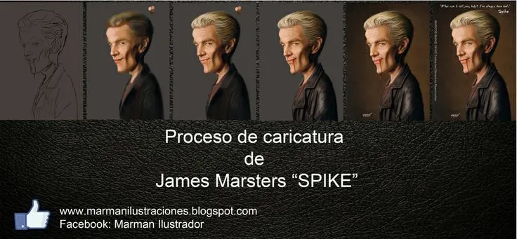 Proceso de caricatura de Spike de Buffy the vampire slayer ...