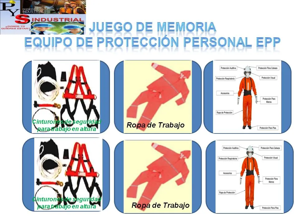 PRODUCCIÓN Y SEGURIDAD INDUSTRIAL: JUEGO DE MEMORIA EQUIPOS ...