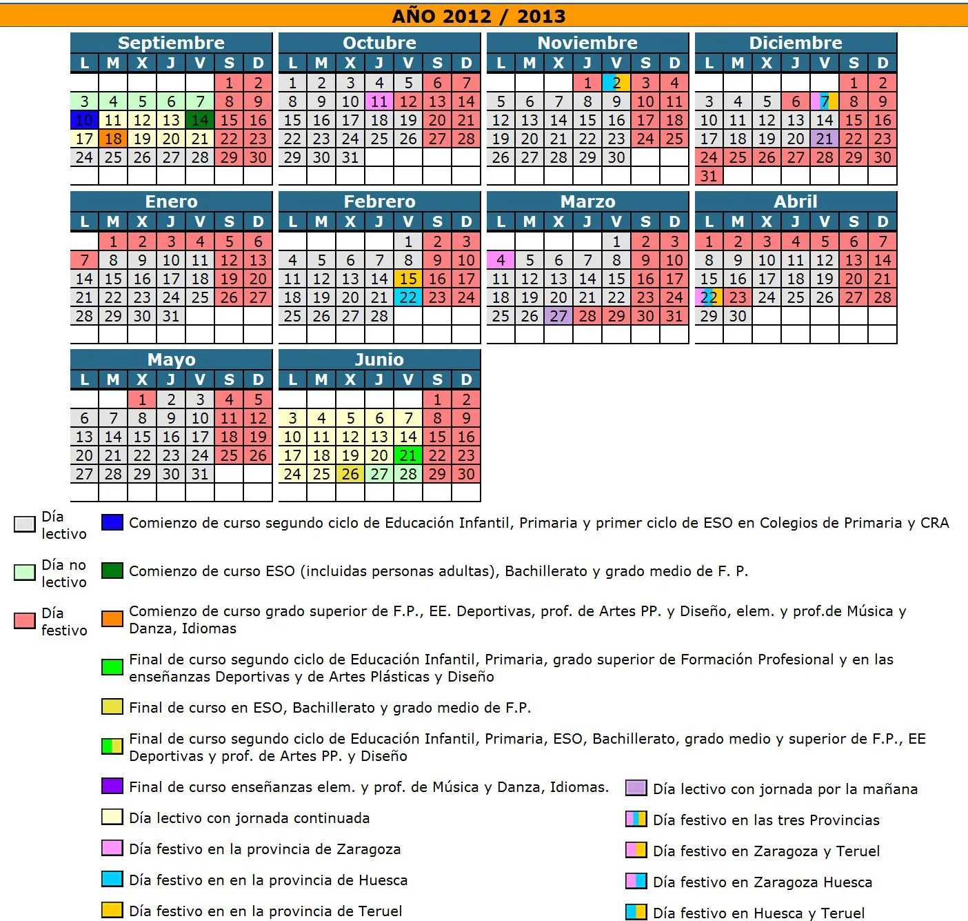 profESOr de ESO: Novedades en el calendario escolar de Aragón del ...