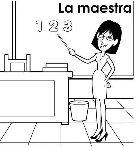 Imagen de la profesora para pintar - Imagui