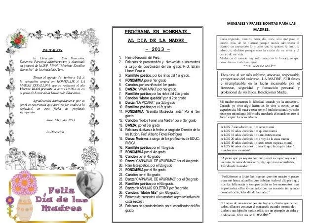 Programa dia de la madre 2013