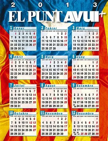 Promocions. El Calendari 2013 d'El Punt Avui