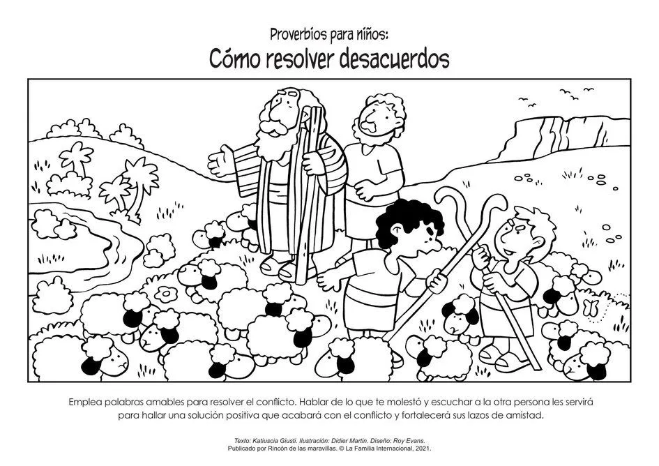 Proverbios para niños: Cómo resolver desacuerdos—Página para colorear |  Rincón de las maravillas