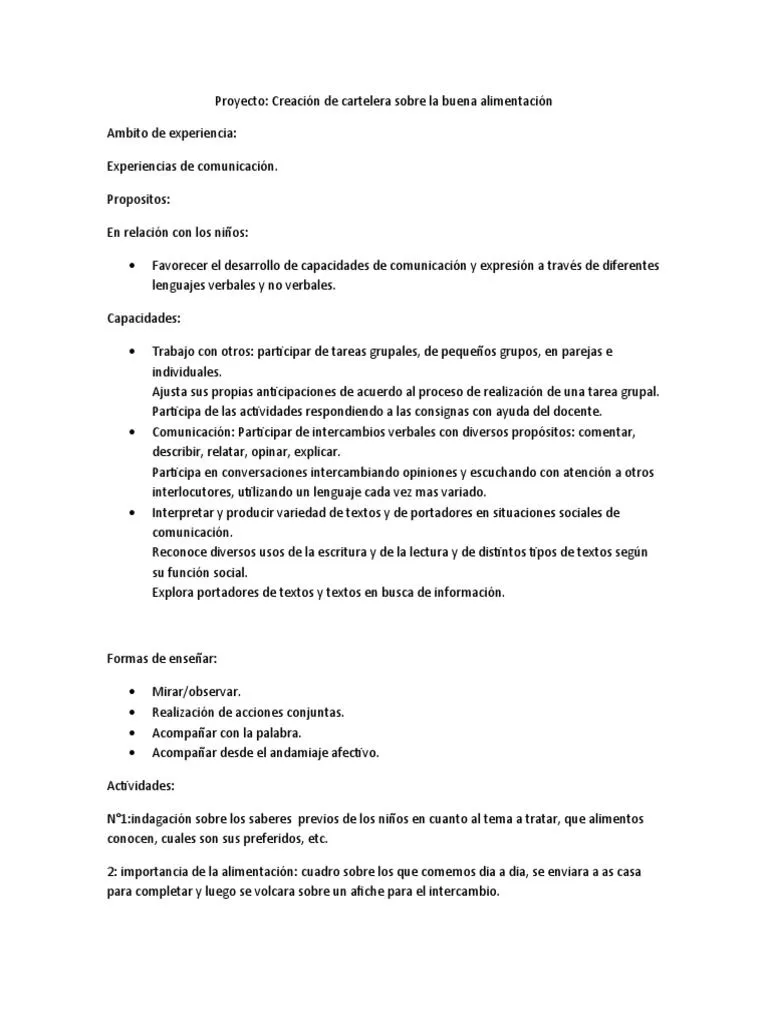 Proyecto Cartelera Buena Alimentacion | PDF | Comunicación | Alimentos