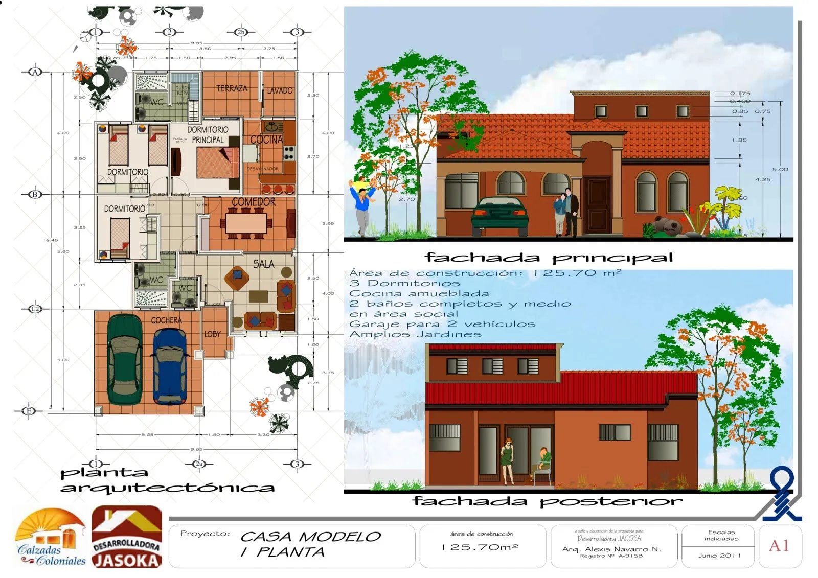 PROYECTOS: Casa modelo 1 planta para JOCOSA