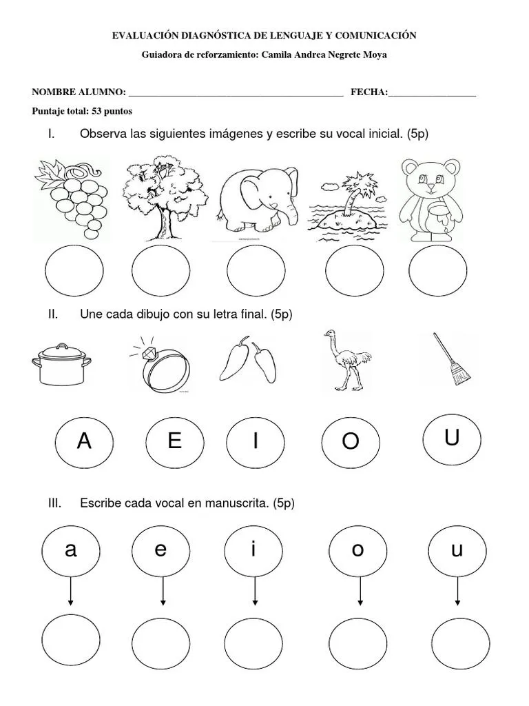 Prueba Vocales | PDF