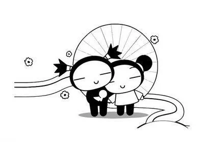 Pucca Enamorados para colorear