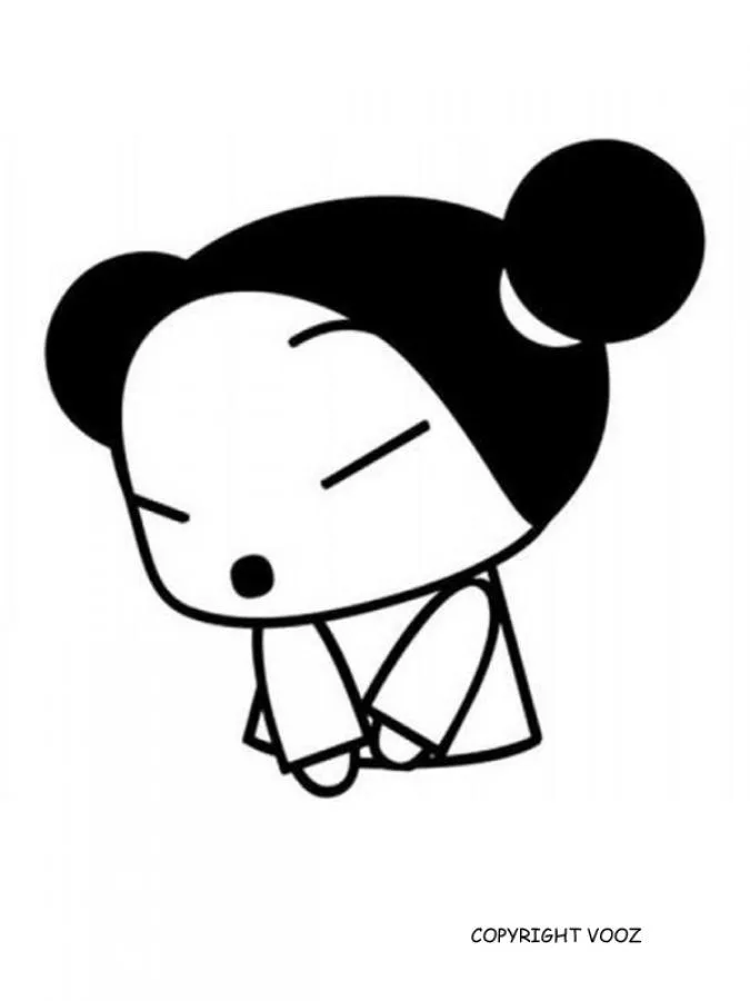 Pucca timida - Dibujos para colorear gratis PUCCA