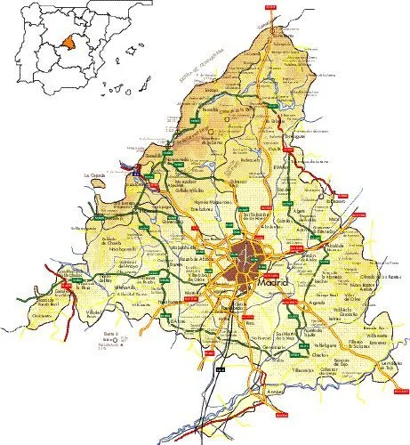 Mapa de carreteras de Madrid Mapa de carreteras en Madrid Mapa de ...