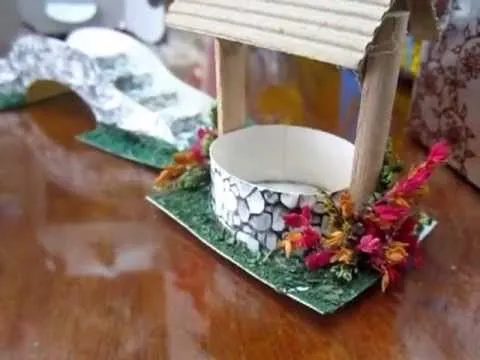 Puente y pozo para pesebre hecho en cartón. - YouTube