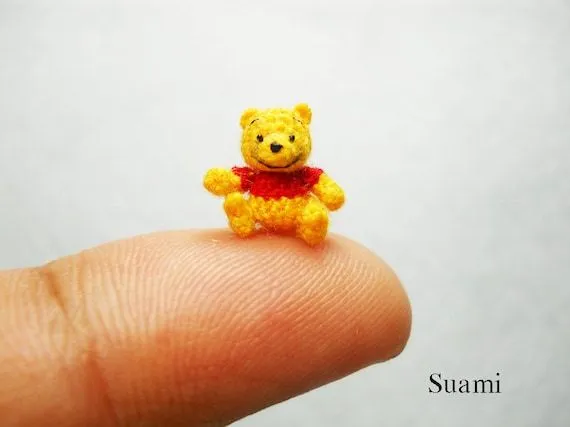 04 Pulgadas Micro osito Amigurumi miniatura hilo Crochet por SuAmi