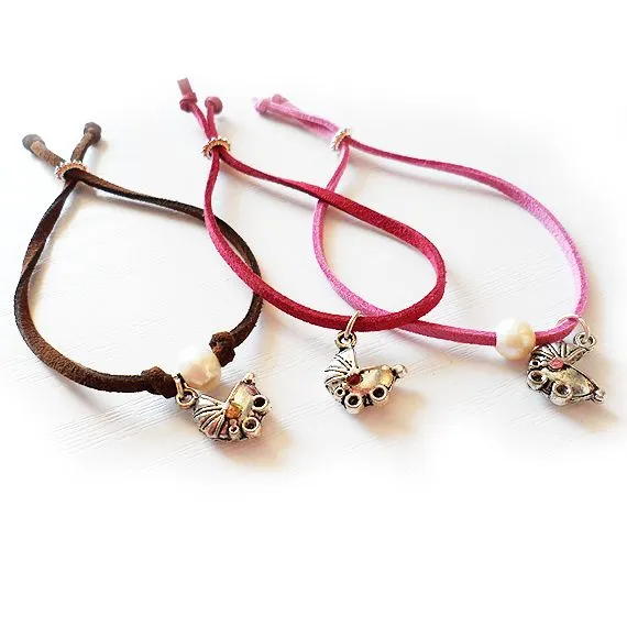 Pulsera bautizo babyshower ante y perla (6 pulseras) | Dicope ...