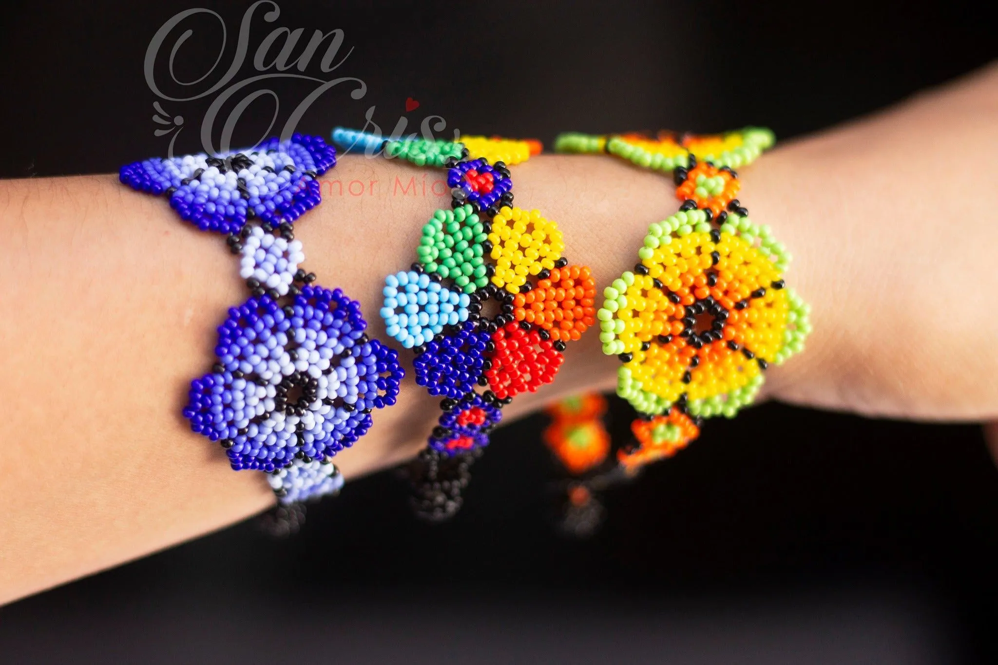 Pulsera Girasol Huichol Chaquiras / Hecho a Mano / Set 6 Piezas –  sancris.amormio