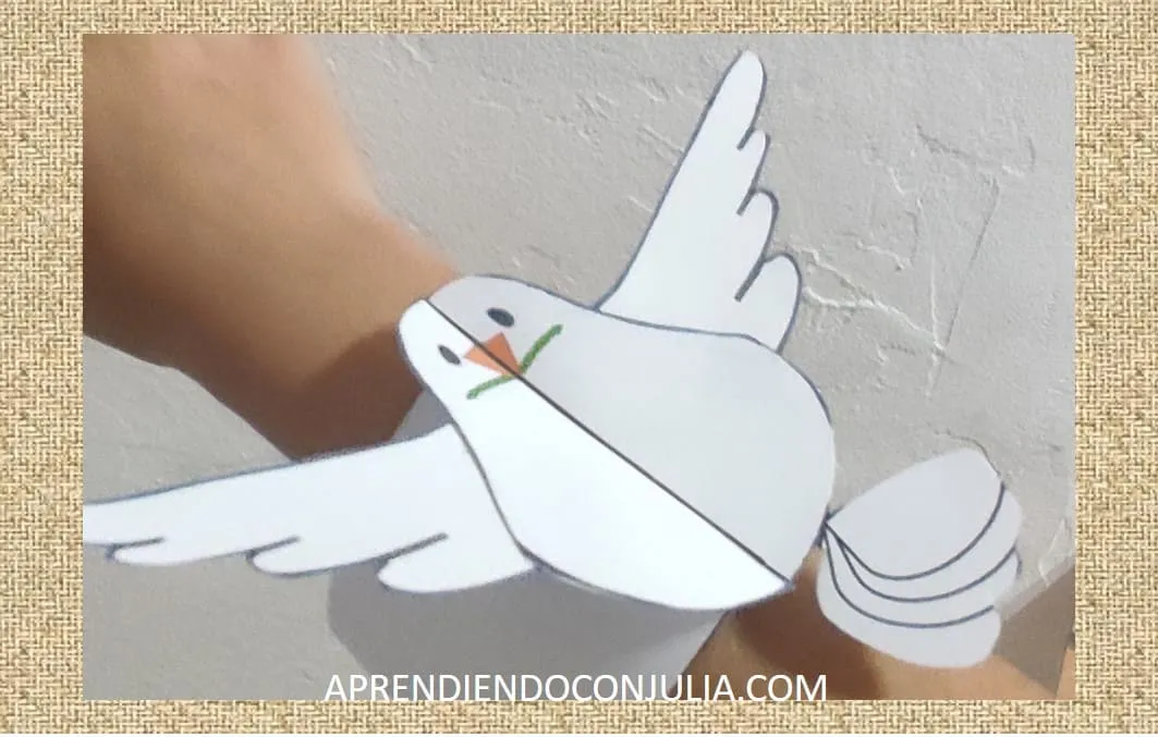 Pulsera de la paloma de la paz para imprimir - Aprendiendo con Julia