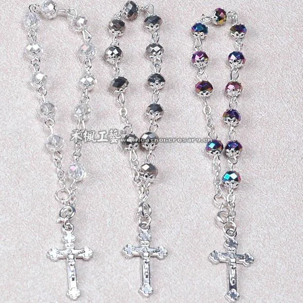 pulseras de cristal rosario con doble cpas-Artesanías Religiosas ...