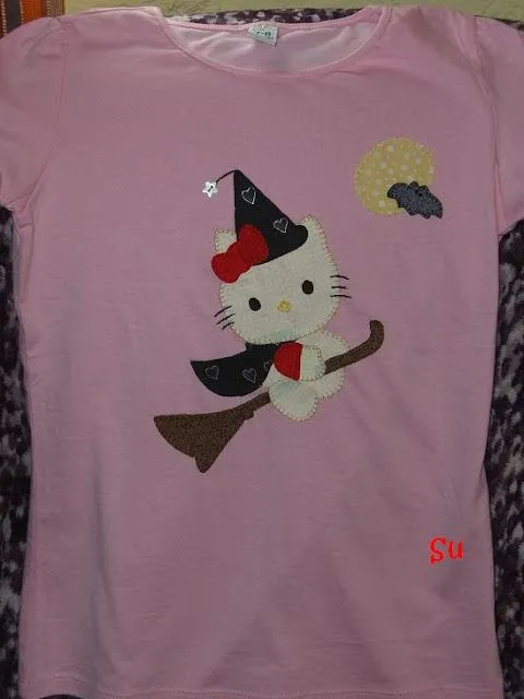 Las puntadas de Su: CAMISETA PATCHWORK HELLO KITTY BRUJITA