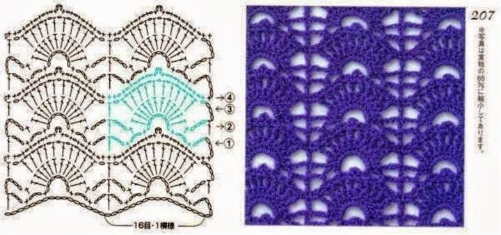 Punto Abanico de Crochet - Patrones Crochet