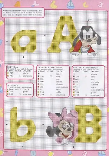 Punto Croce: Disney Babies 1 - Alfabeto