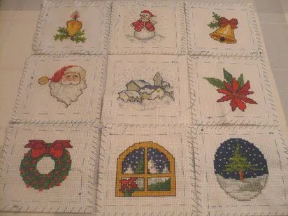 Punto de cruz paisajes navideños - Imagui