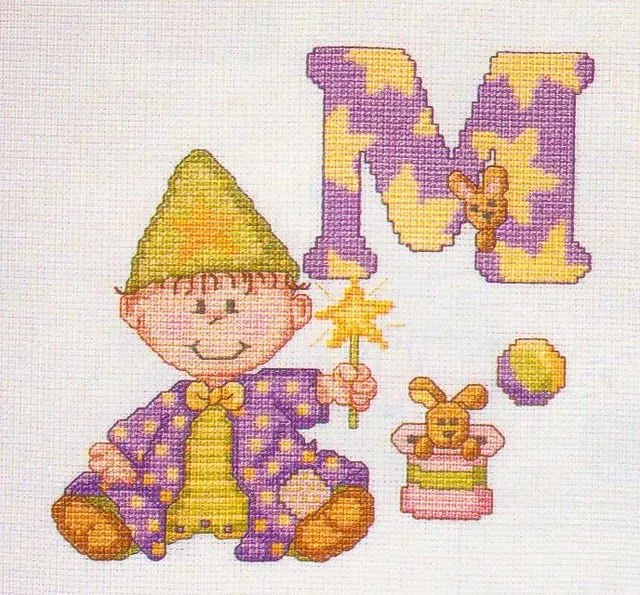 Punto Cruz: Bebes: Letras en Punto Cruz - Aprende Punto Cruz