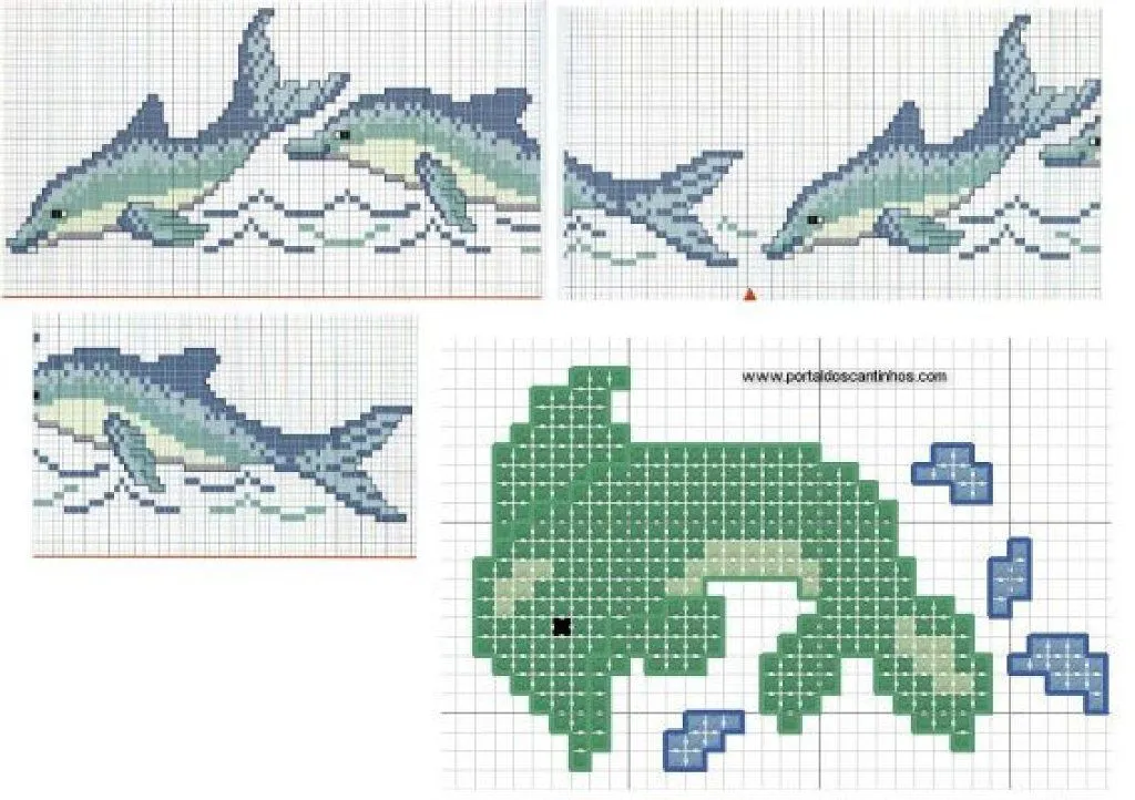 punto cruz delfines (2) | Aprender manualidades es facilisimo.