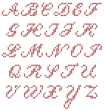 Abecedario en punto cruz para imprimir - Imagui