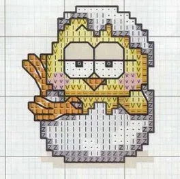 Punto de Cruz GRATIS: Pollitos Graciosos