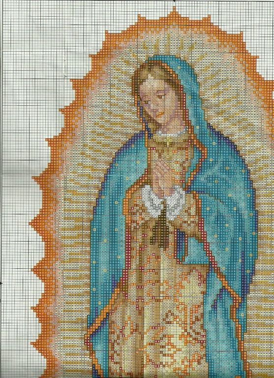 punto cruz virgen guadalupe (2) | Aprender manualidades es ...