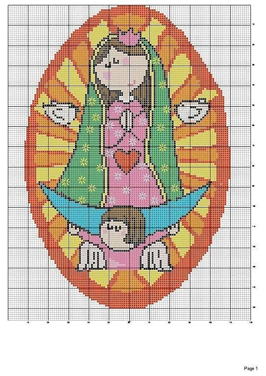 Virgen de Guadalupe de punto de cruz - Imagui