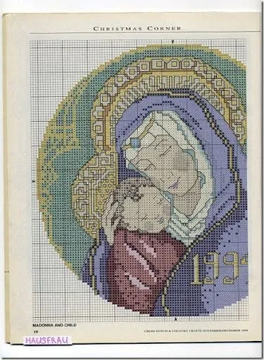 punto de cruz: La Virgen y el niño esquemas gratis | En Punto de cruz