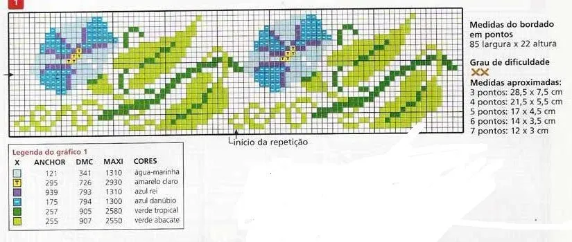 Flores sencillas en punto de cruz - Imagui