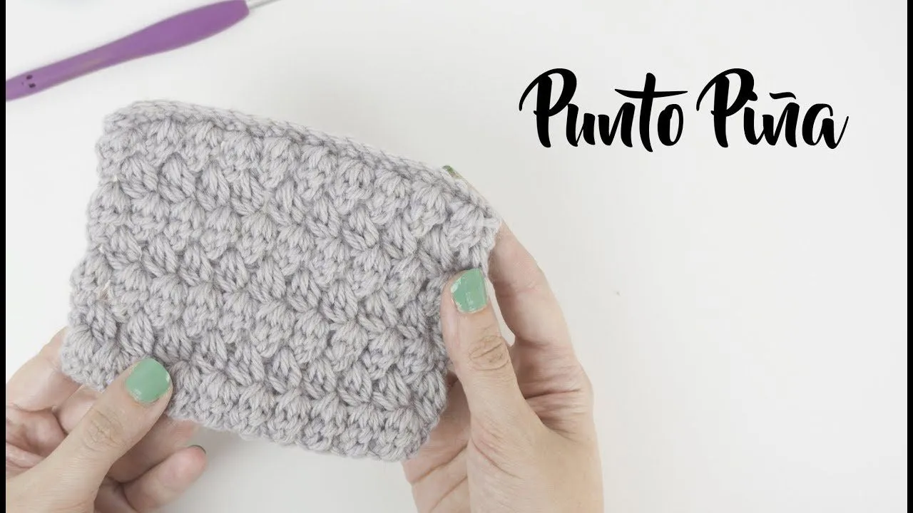 Cómo hacer punto piña crochet - Muestras de puntos ganchillo - YouTube