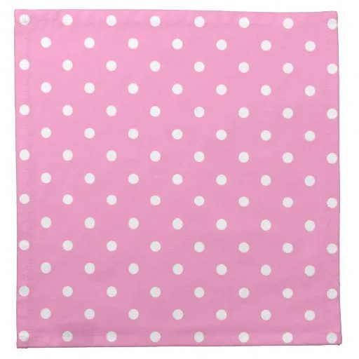 Puntos blancos, modelo de lunares rosado servilleta | Zazzle