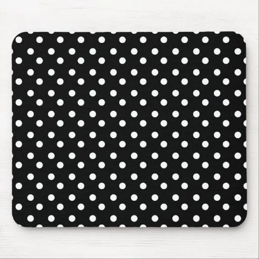 Puntos blancos y negros Mousepad Tapete De Raton de Zazzle.