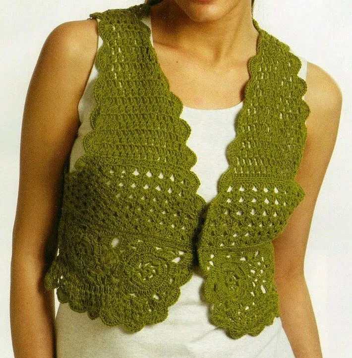 A Puro Crochet: Chaleco en verde manzana