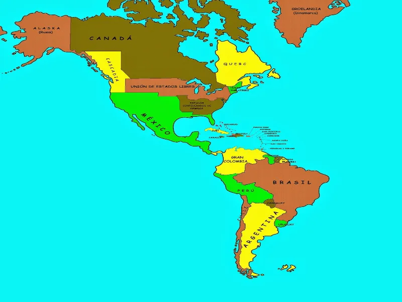 Puzzle de Mapa del Continente Americano , rompecabezas de