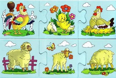 PUZZLE PARA NIÑOS DE ANIMALES DE LA GRANJA : INFANTIL Y PARA NIÑOS.