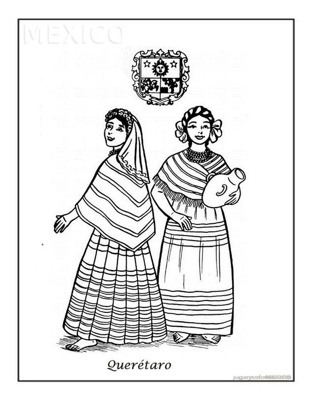 queretaro[2].gif (image) | Trajes tipicos de mexico, Trajes tipicos  mexicanos, Dibujos para colorear