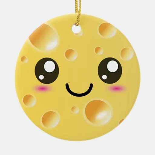 Queso feliz lindo de Kawaii Ornamentos Para Reyes Magos | Zazzle