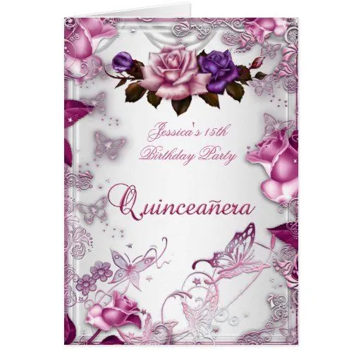 Quinceanera décimo quinto invita a color de rosa p tarjeta | Zazzle