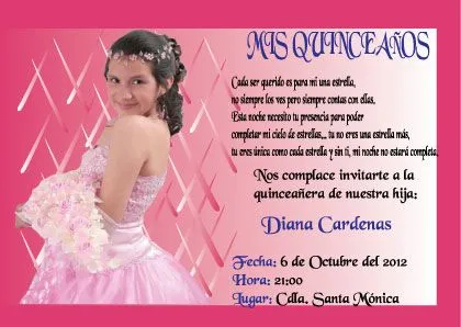 Quinceañera tarjeta - Imagui