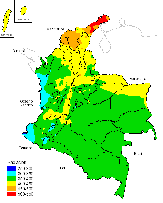 Radiación Solar en Colombia: Niveles de radiación solar en colombia