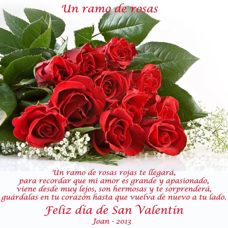 Un ramo de rosas para el día de San Valentín