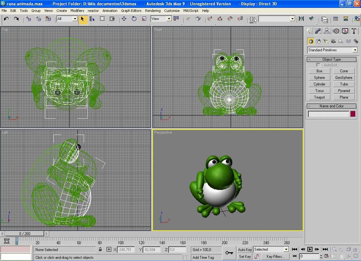  ... aqui una rana 3d animada en 3dstudiomax ahi se ve la rana en proceso