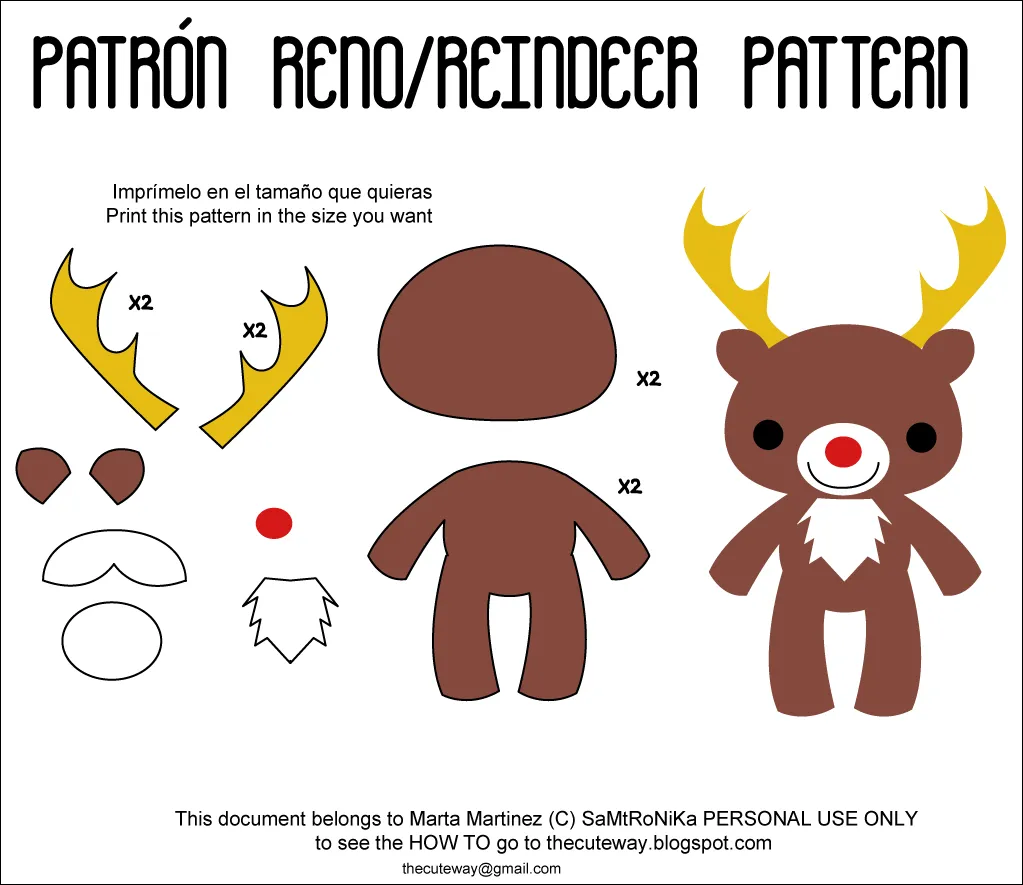 RANDOM LITTLE ME: Tutorial-patrón reno navidad // Tutorial-pattern ...