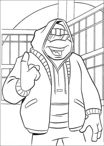 Raphael Wears Jacket coloring page | Super Coloring