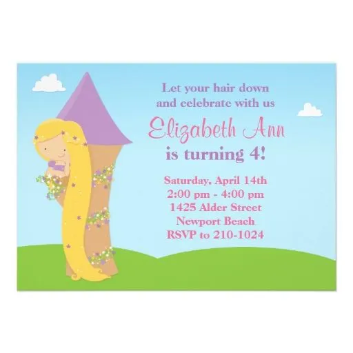 Rapunzel Invitaciones para cualquier evento, Rapunzel anuncios ...